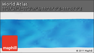 Physical Panoramic Map of the Area around 11° 20' 3" S, 111° 25' 30" E