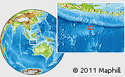 Physical Location Map of the area around 11° 20' 3" S, 112° 16' 30" E