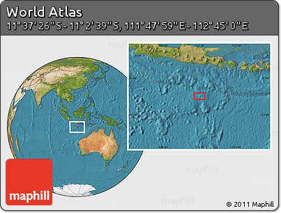 Satellite Location Map of the Area around 11° 20' 3" S, 112° 16' 30" E
