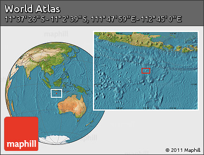 Satellite Location Map of the Area around 11° 20' 3" S, 112° 16' 30" E