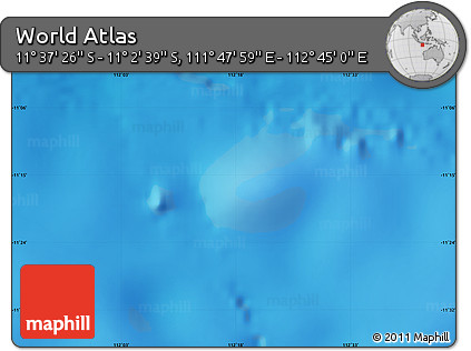 Physical Map of the Area around 11° 20' 3" S, 112° 16' 30" E