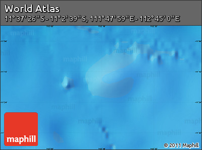 Physical Map of the Area around 11° 20' 3" S, 112° 16' 30" E