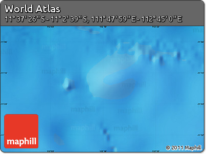 Physical Map of the Area around 11° 20' 3" S, 112° 16' 30" E