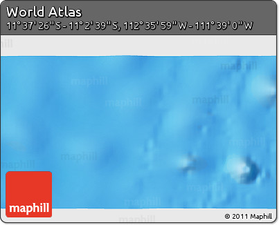Shaded Relief 3D Map of the Area around 11° 20' 3" S, 112° 7' 30" W