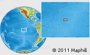 Physical Location Map of the area around 11° 20' 3" S, 112° 58' 29" W