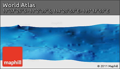 Physical Panoramic Map of the Area around 11° 20' 3" S, 114° 49' 29" E
