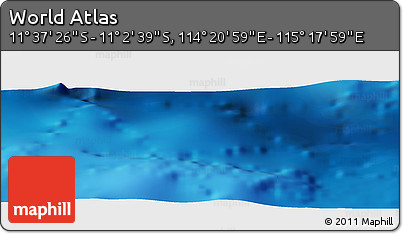 Physical Panoramic Map of the Area around 11° 20' 3" S, 114° 49' 29" E