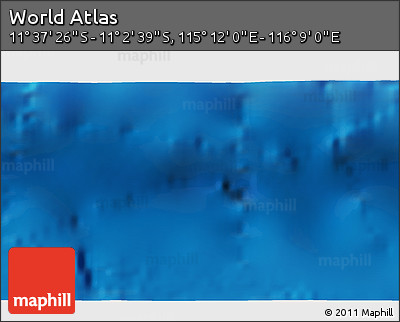 Physical 3D Map of the Area around 11° 20' 3" S, 115° 40' 30" E