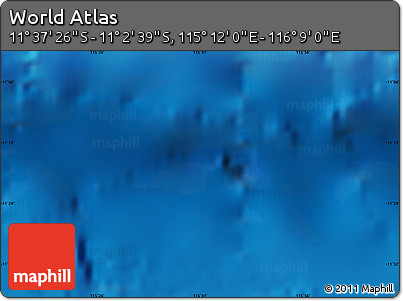 Physical Map of the Area around 11° 20' 3" S, 115° 40' 30" E