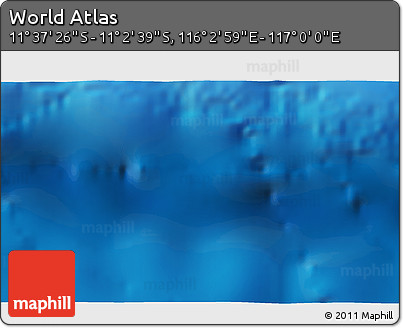 Physical 3D Map of the Area around 11° 20' 3" S, 116° 31' 30" E