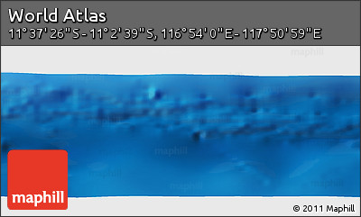 Physical Panoramic Map of the Area around 11° 20' 3" S, 117° 22' 30" E