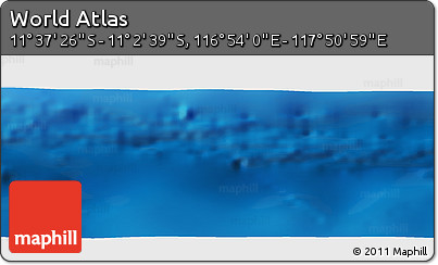 Physical Panoramic Map of the Area around 11° 20' 3" S, 117° 22' 30" E