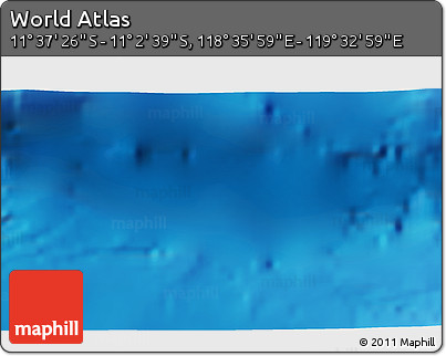 Physical 3D Map of the Area around 11° 20' 3" S, 119° 4' 29" E