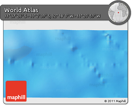 Physical 3D Map of the Area around 11° 20' 3" S, 11° 49' 29" W