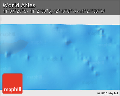 Physical 3D Map of the Area around 11° 20' 3" S, 11° 49' 29" W