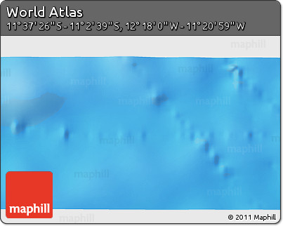 Physical 3D Map of the Area around 11° 20' 3" S, 11° 49' 29" W