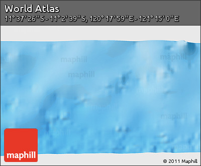 Physical 3D Map of the Area around 11° 20' 3" S, 120° 46' 30" E
