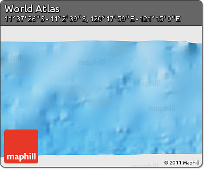 Physical 3D Map of the Area around 11° 20' 3" S, 120° 46' 30" E