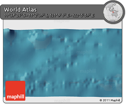 Satellite 3D Map of the Area around 11° 20' 3" S, 121° 37' 30" E