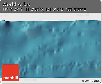 Satellite 3D Map of the Area around 11° 20' 3" S, 121° 37' 30" E