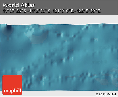 Satellite 3D Map of the Area around 11° 20' 3" S, 121° 37' 30" E