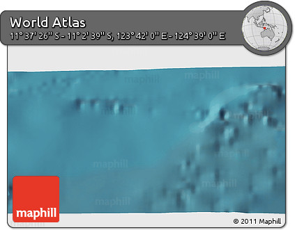 Satellite 3D Map of the Area around 11° 20' 3" S, 124° 10' 30" E
