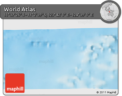 Shaded Relief 3D Map of the Area around 11° 20' 3" S, 124° 10' 30" E