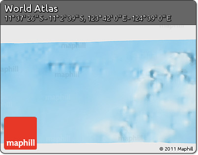 Shaded Relief 3D Map of the Area around 11° 20' 3" S, 124° 10' 30" E