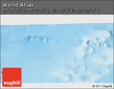 Shaded Relief 3D Map of the Area around 11° 20' 3" S, 124° 10' 30" E