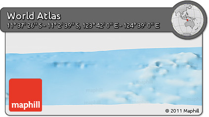 Physical Panoramic Map of the Area around 11° 20' 3" S, 124° 10' 30" E