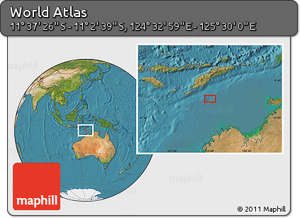 Satellite Location Map of the Area around 11° 20' 3" S, 125° 1' 30" E