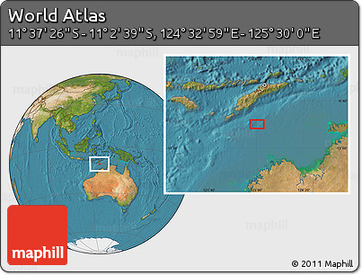 Satellite Location Map of the Area around 11° 20' 3" S, 125° 1' 30" E