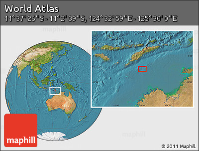Satellite Location Map of the Area around 11° 20' 3" S, 125° 1' 30" E