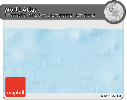 Shaded Relief 3D Map of the Area around 11° 20' 3" S, 127° 34' 30" E