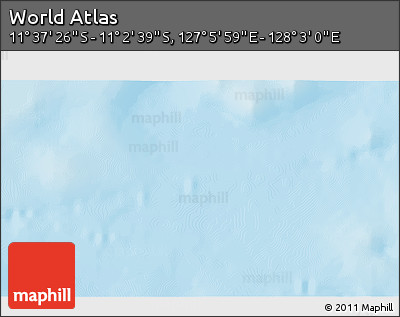 Shaded Relief 3D Map of the Area around 11° 20' 3" S, 127° 34' 30" E
