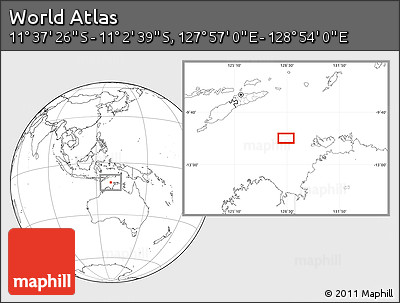 Blank Location Map of the Area around 11° 20' 3" S, 128° 25' 30" E