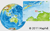 Physical Location Map of the area around 11° 20' 3" S, 129° 16' 30" E