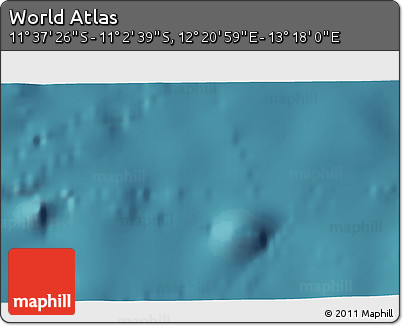 Satellite 3D Map of the Area around 11° 20' 3" S, 12° 49' 29" E