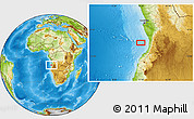 Physical Location Map of the area around 11° 20' 3" S, 12° 49' 29" E