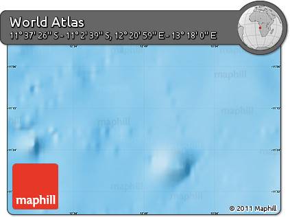 Physical Map of the Area around 11° 20' 3" S, 12° 49' 29" E