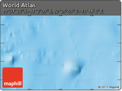Physical Map of the Area around 11° 20' 3" S, 12° 49' 29" E