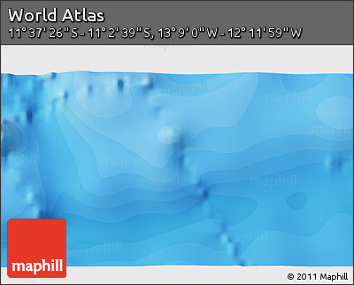 Political 3D Map of the Area around 11° 20' 3" S, 12° 40' 30" W
