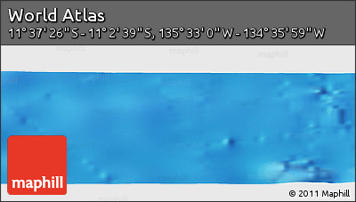 Physical Panoramic Map of the Area around 11° 20' 3" S, 135° 4' 29" W