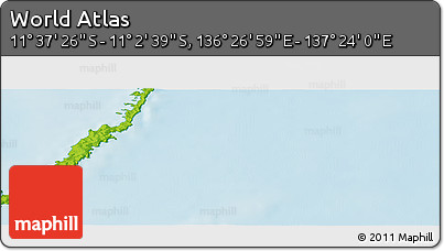 Physical Panoramic Map of the Area around 11° 20' 3" S, 136° 55' 30" E