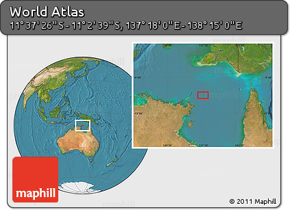 Satellite Location Map of the Area around 11° 20' 3" S, 137° 46' 30" E