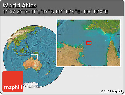Satellite Location Map of the Area around 11° 20' 3" S, 137° 46' 30" E