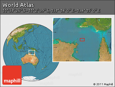 Satellite Location Map of the Area around 11° 20' 3" S, 137° 46' 30" E
