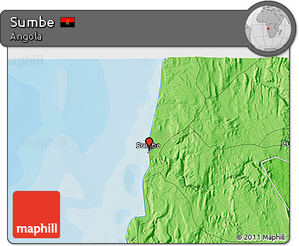 Political 3D Map of Sumbe