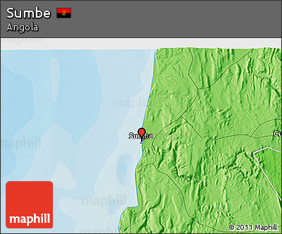 Political 3D Map of Sumbe