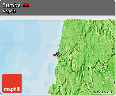 Political 3D Map of Sumbe